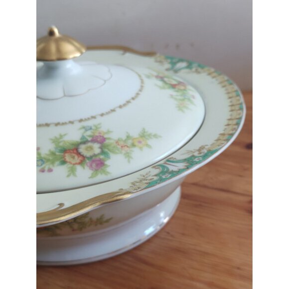 Vintage Ransom Japan Lidded Vegetable/Soup Tureen 1950's 10 1/2 in x 9 1/4 in - Picture 15 of 16
